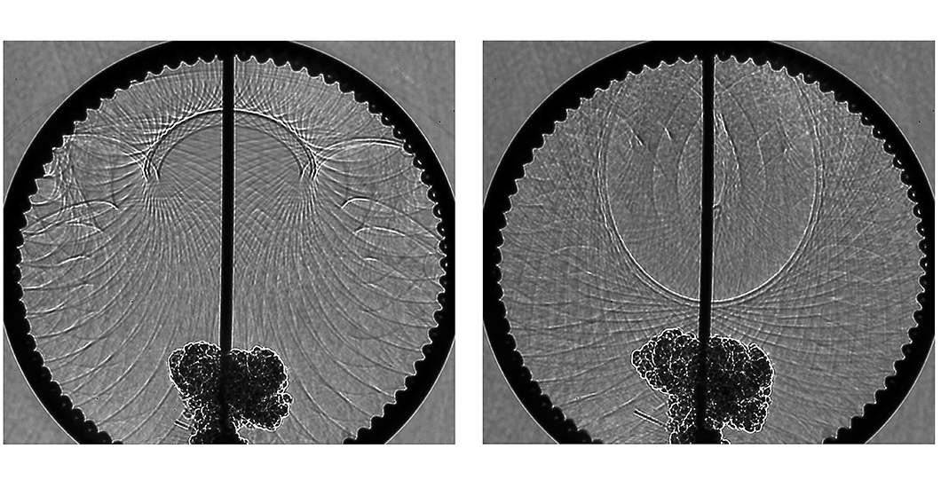 Image of blast waves in schlieren setup